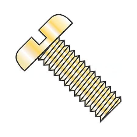 Usa Industrials #6-32 x 1 in Slotted Pan Machine Screw, Zinc Yellow Steel BULK-SCRW-4920